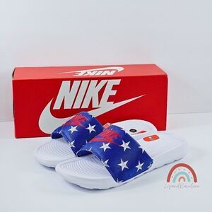 New! Nike Victori One Slides Women's Stars Patriotic Americana Slip On Sandals